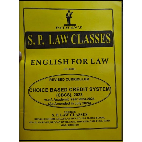 SP Law Classes Notes on English for Law as per SPPU revised curriculum CBCS Pattern, 2023 Code CE0201 by Prof A. U. Pathan Sir
